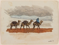 2012.471.27 front
Watercolor of 3 camels with packs and rider created by a Jewish soldier, 2nd Polish Corps

Click to enlarge