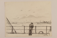 2012.471.109 front
Pencil drawing of a man at a ship's rail with Mt. Vesuvius in the distance by a Jewish soldier, 2nd Polish Corps

Click to enlarge