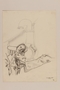 Pencil drawing of a soldier napping on board a ship by a Jewish soldier, 2nd Polish Corps