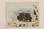 Watercolor of a British Army truck painted in camouflage created by a young Jewish soldier, 2nd Polish Corps