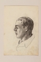 Portrait drawing of a young man in left profile by a Jewish soldier, 2nd Polish Corps