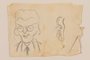 Double sided drawing with sketches of four friends by a Jewish soldier, 2nd Polish corps