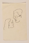 Line drawing of a man with glasses and a woman drawn by a young Jewish soldier, 2nd Polish Corps