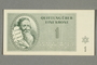 Theresienstadt ghetto-labor camp scrip, 1 krone note, belonging to a German Jewish woman