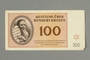 Theresienstadt ghetto-labor camp scrip, 100 kronen note, belonging to a German Jewish woman