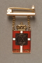 Kingmark gold, red, and white enamel pin with chains on a pinbar commemorating the 70th birthday in 1940 of King Christian X of Denmark