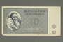 Theresienstadt ghetto-labor camp scrip, 10 kronen note, acquired by Marietta Gruenbaum