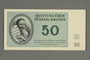 Theresienstadt ghetto-labor camp scrip, 50 kronen note, acquired by Marietta Gruenbaum