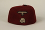 Waffen SS red fez acquired by a US soldier following the liberation of Dachau concentration camp