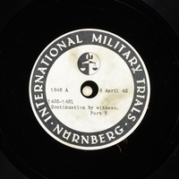 Day 102 International Military Tribunal, Nuremberg (Set A)

Click to enlarge