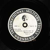Day 110 International Military Tribunal, Nuremberg (Set A)

Click to enlarge
