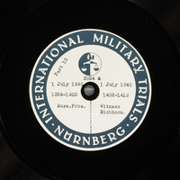 Day 168 International Military Tribunal, Nuremberg (Set A)

Click to enlarge