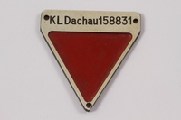 2012.459.6 front
Commemorative red triangle Dachau badge 158831 owned by former inmate

Click to enlarge