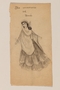 Double-sided drawing of a beautiful costumed woman and a costumed man sketched by a hidden child