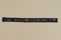 1988.99.1 front
Blue felt belt with appliqued flowers found by a German Jewish teenage inmate at Auschwitz

Click to enlarge