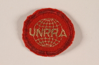 1993.59.13 front
Circular red cloth UNRRA badge worn by a former US soldier as Area Administrator for Germany

Click to enlarge