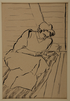 1988.1.19 front
Drawing of woman reading a book on a mattress (Version I) by a German Jewish internee

Click to enlarge