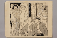 1993.86.1 front
Antisemitic cartoon by Fips of a Jew selling nude women in a shop window acquired by a US soldier

Click to enlarge