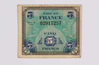 2014.480.109 front
French five francs scrip

Click to enlarge
