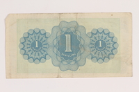 2013.442.22 back
Allied Military Authority currency, 1 schilling, for use in Austria, acquired by a US soldier

Click to enlarge