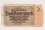 Nazi Germany, 2 Rentenmark note acquired by a US soldier