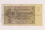 Nazi Germany, 1 Rentenmark note acquired by a US soldier