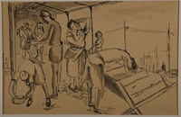1988.1.20 front
Drawing of women washing (Version I) by a German Jewish internee

Click to enlarge