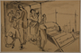 Drawing of women washing (Version I) by a German Jewish internee