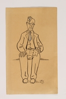 2004.357.3 front
Caricature of a man seated with a paper by an inmate of Theresienstadt

Click to enlarge