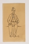 Caricature of a man seated with a paper by an inmate of Theresienstadt