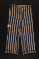 1994.55.3 front
Concentration camp uniform pants with red triangle patch worn by Polish Jewish inmate

Click to enlarge