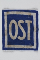 1995.107.2 front
Forced labor badge, blue field with OST in white letters, to identify a forced laborer from the Soviet Union

Click to enlarge