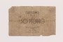 Łódź ghetto scrip, 50 pfennig note, acquired by a Polish Jewish survivor