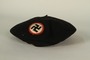 Black beret with a swastika patch